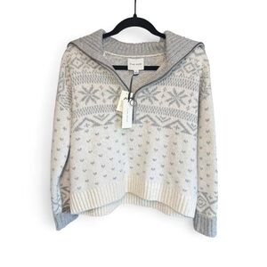 Pink Rose Quarter Zip Sweater